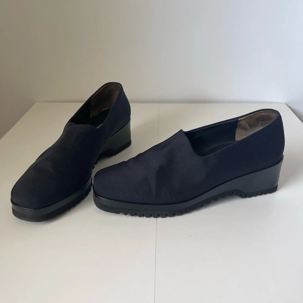 Paul Green Y2K Chunky Platform Wedge Loafer Navy Black 7.5